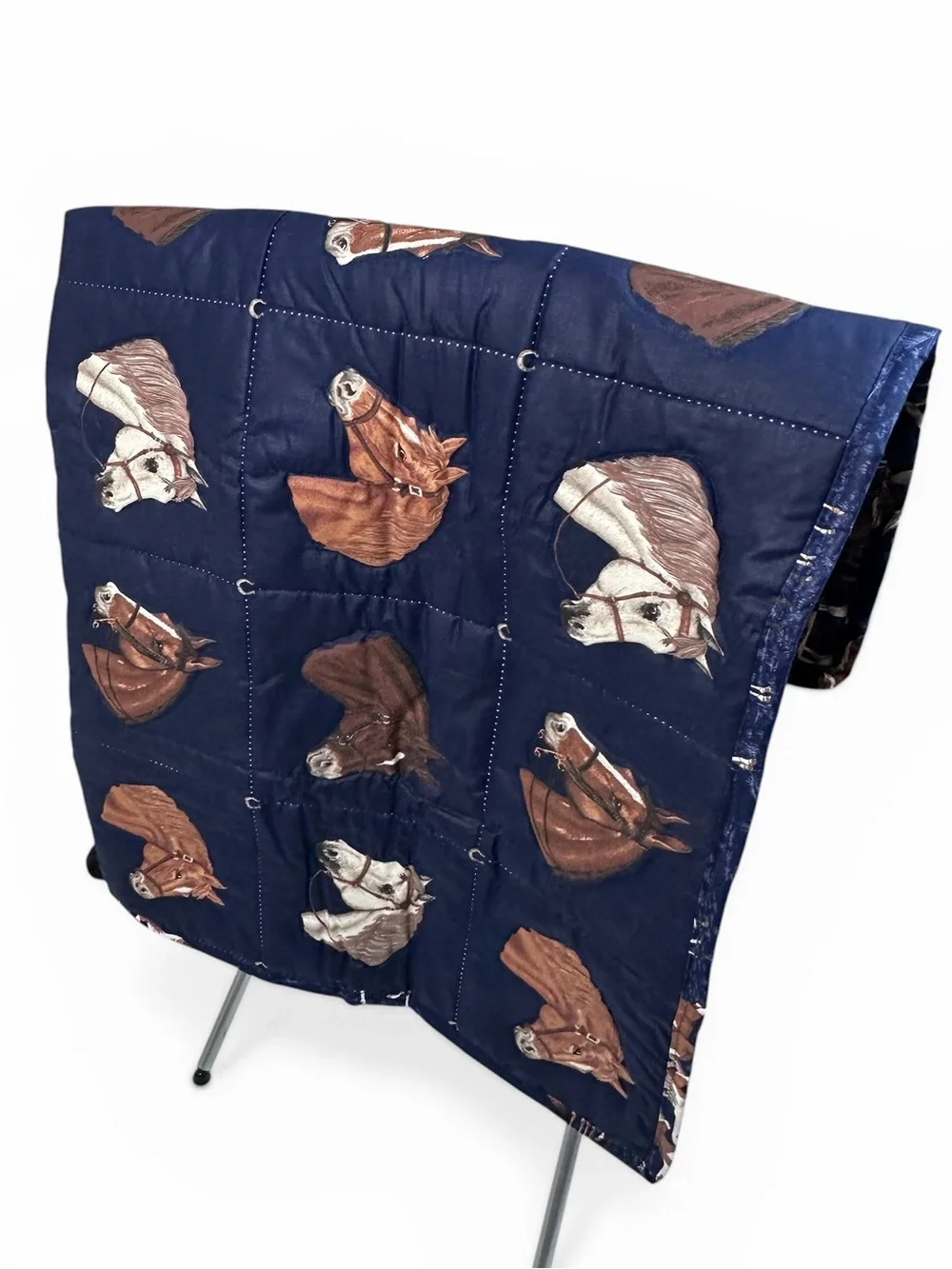 Horse Equestrian Quilt Throw Blanket Cranston Reversible Size 52 x 43 Inches